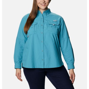 Columbia PFG Bahama Long Sleeve Plus Size, Camisa Azules Para Mujer | 379801-PXW